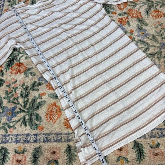 Garnet Hill Relaxed Organic Linen Striped Dress XS - Picture 2 of 9